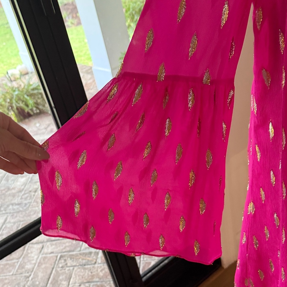 Lilly Pulitzer Pink Dress with Gold Accents - Picture 4 of 10